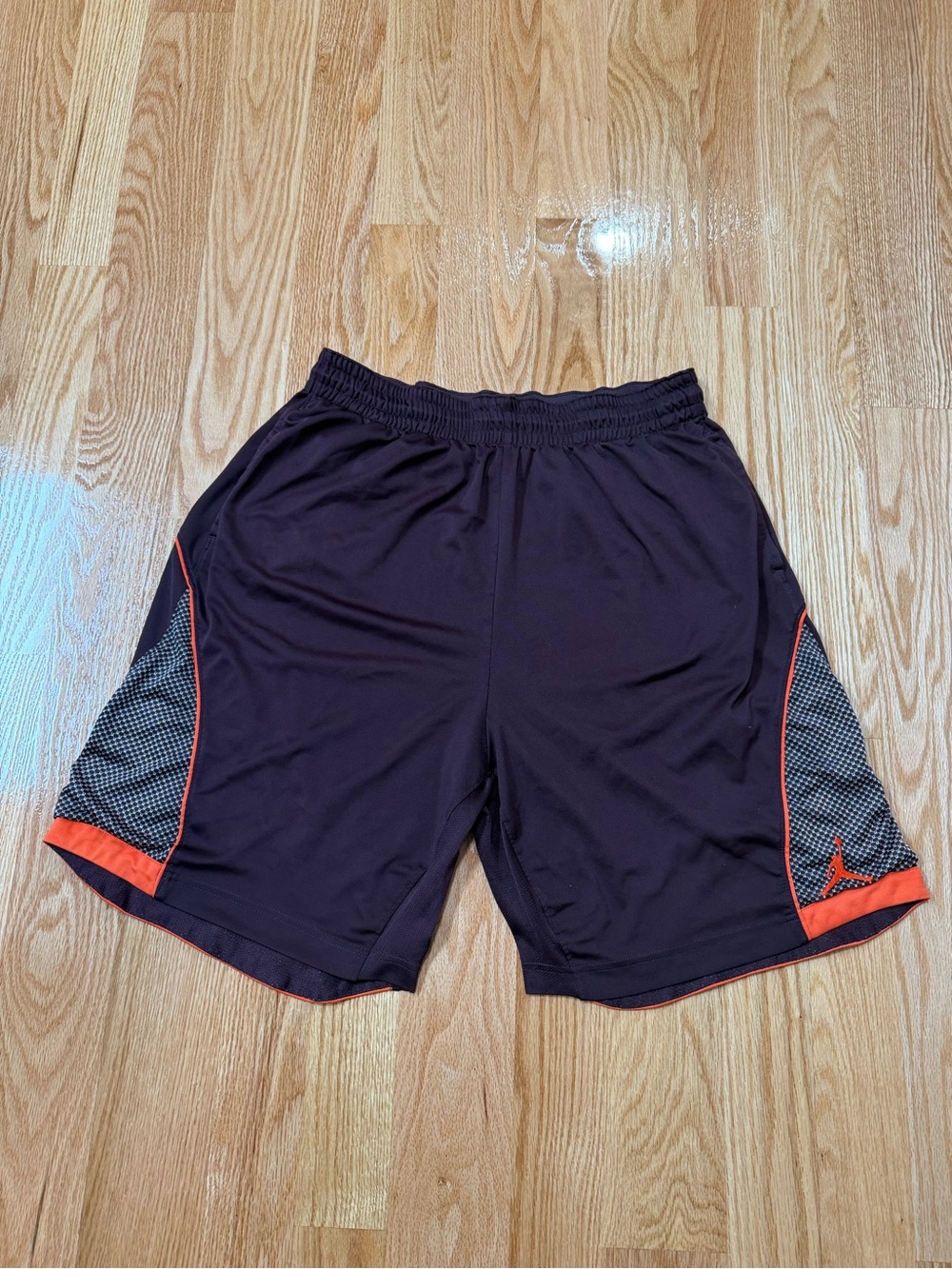 Jordan Dri-FIT Men’s Basketball Shorts XXL Maroon Orange Diamond Cut Drawstring